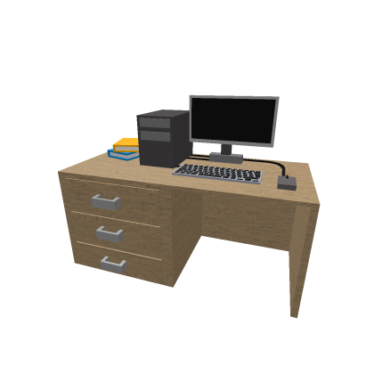 Desk and computer
