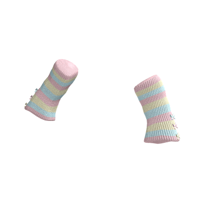 dolly pastel confetti striped arm warmers w ribbon