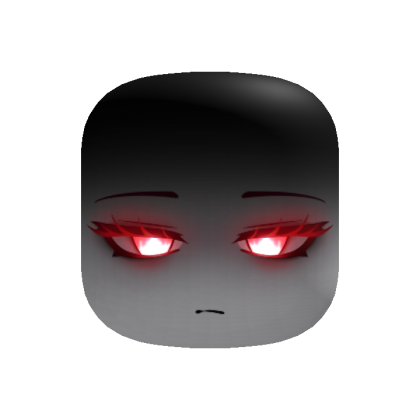 Shadowed Pretty Demon Face w/ Red Glowing Eyes