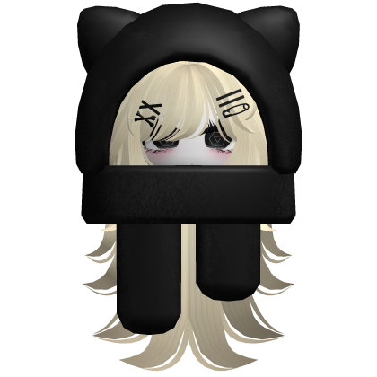 dollie moe girl w oversized kitty hood pastel