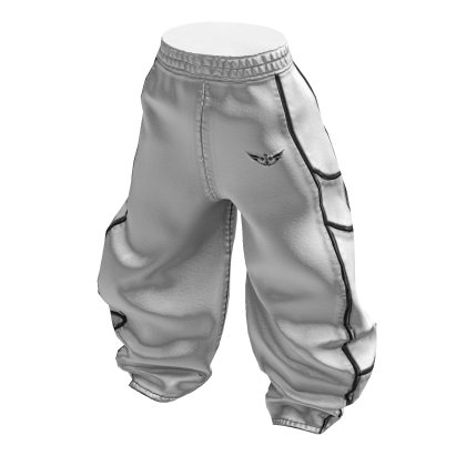 Baggiest Track Pants in White