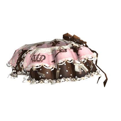 short lace bustle skirt in neapolitan ribbon