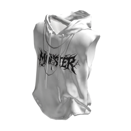 💜 Y2K Monster Sleeveless Hoodie_White