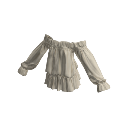 Fluid Soft Ivory Off-Shoulder Ruffle Dress