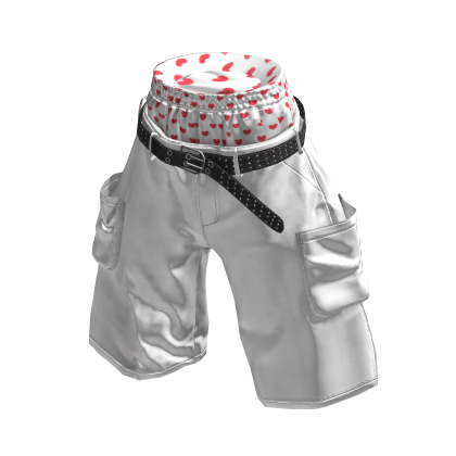 💜 Saggy Cargo Layered Shorts_White