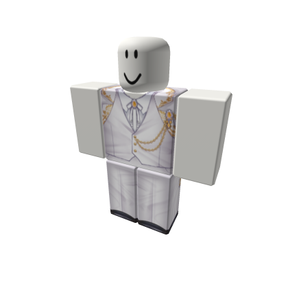 Majestic elegant gold and white chained suit