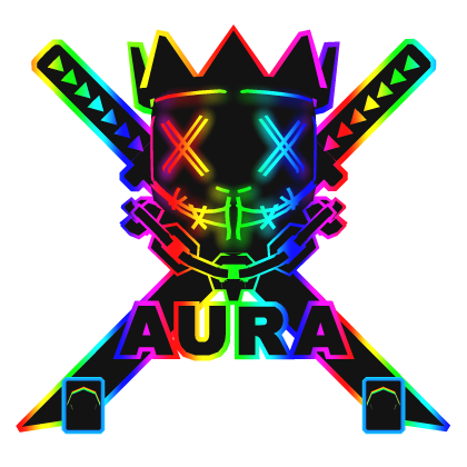 Cartoony Rainbow AURA Chain Necklace Mask Combo