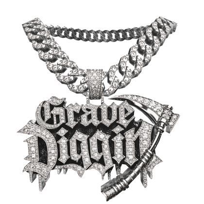 4.0 boy grave diggin reaper chain iced out w cuban