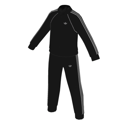adidas Toon White on Black SST Track Suit