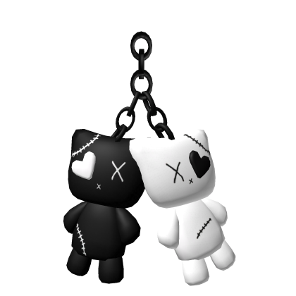 matching emo kitty duel keychain