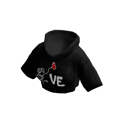 FS - Hoodie Croptop Couple LOVE Black