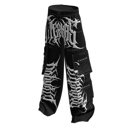 Eternos Black Y2K Cargo Pants