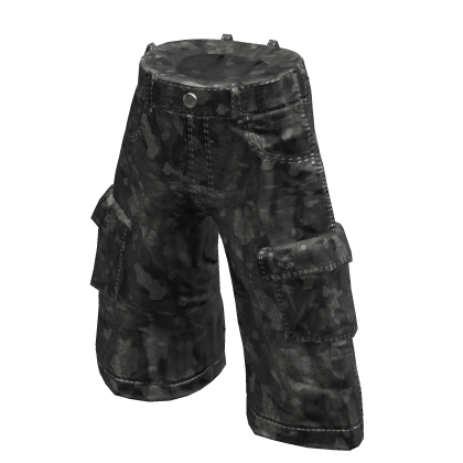 💜 Camouflage Pocket Cargo Pants_Black