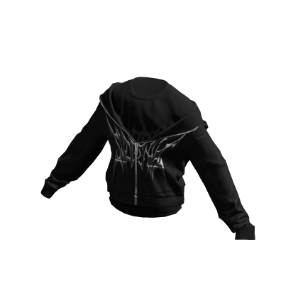 Black Metal SVDDENLY Layered Zipped Hoodie