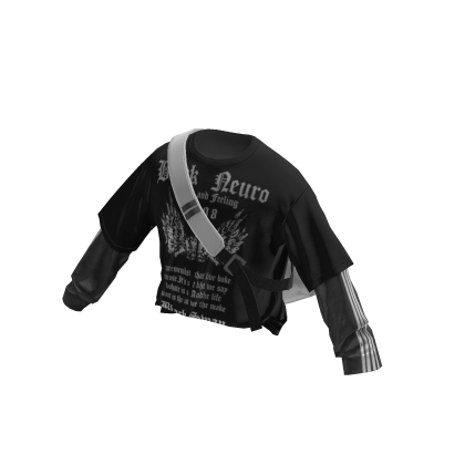 💗Streetwear Layered Longsleeve w/ Bag _ Black