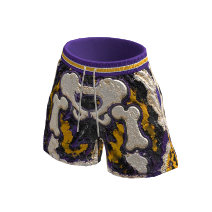 Purple Skeleton Bone Drip Shorts