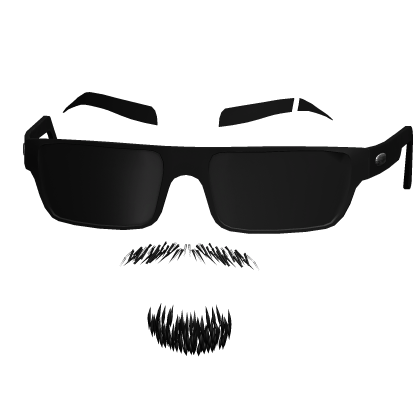 Black Glasses w/ Goatee & Eyebrows