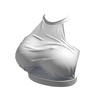 ℛ Y2K Wet White Plain Top Tight Fit