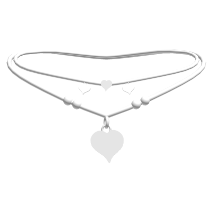 𐙚 Cute Double Heart Necklace (White)