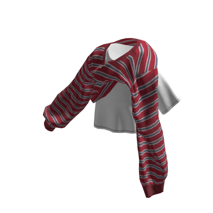 💜 Y2K Striped Layered Sweater_Red