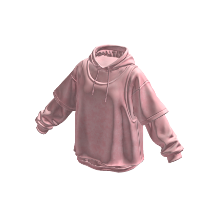 Layered Oversized Hoodie Pastel Pink