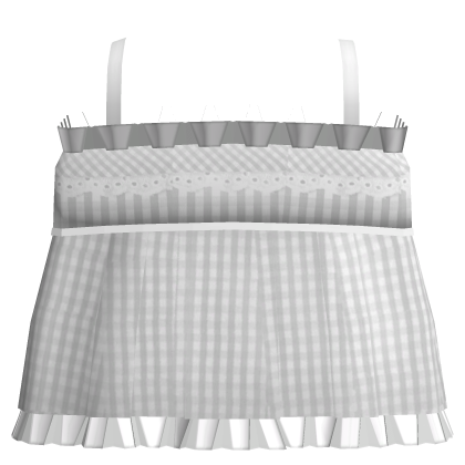 ✙ | Cute Igari Plaid Ruffle Summer Dress in White