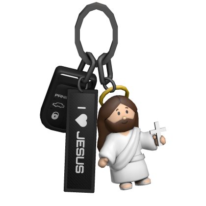  I LOVE JESUS Keychain (white)