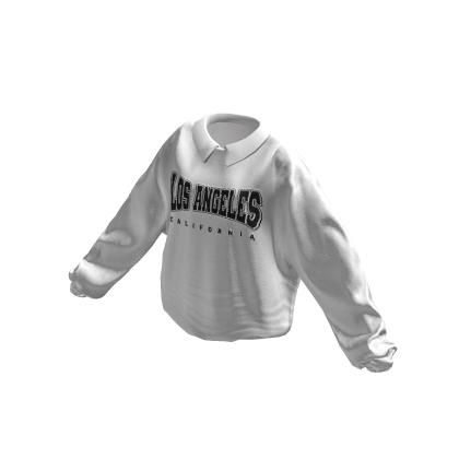 Tucked Los Angeles Polo Neck Sweater - White
