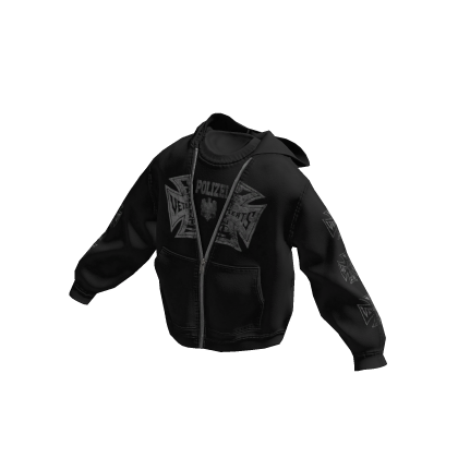 Black Baggy Grunge Zip Up Jacket