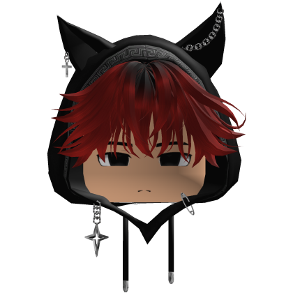 Cute Y2K emo red hair