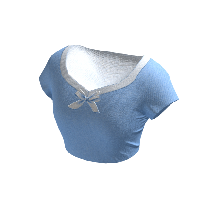 ✨ Coquette Blue Bow Tee
