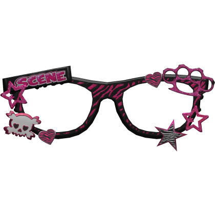 Pink Zebra Scene Charm Glasses Brass Knuckle Y2K