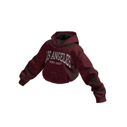 Oversize Crop Hoodie (Maroon)