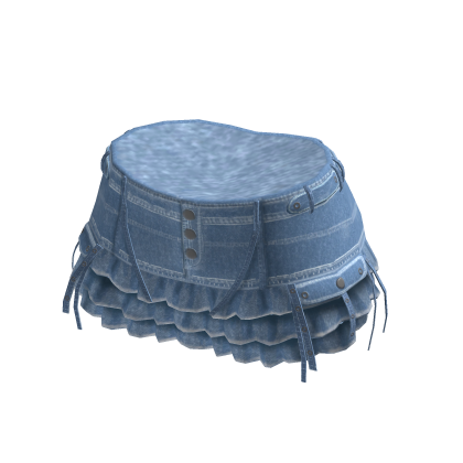 Y2K Coquette Ruffle Mini Skirt (Blue)