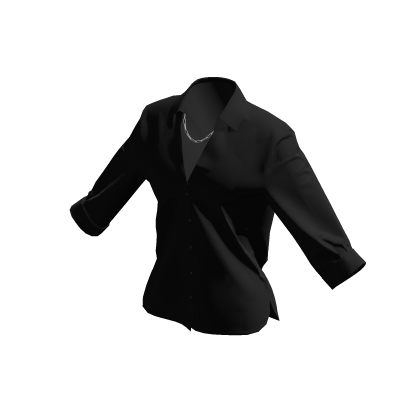 Black Blouse w/ Silver Chain