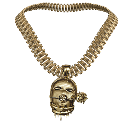 4.0 gold ski mask chain w rollie chain links