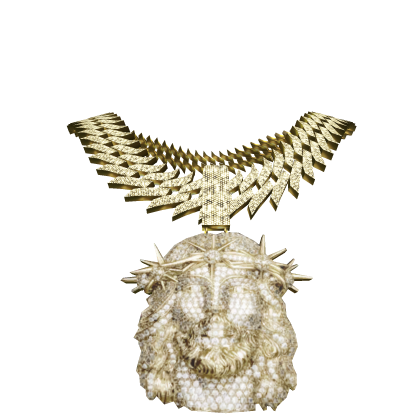 4.0 boy gold jesus piece chain iced out