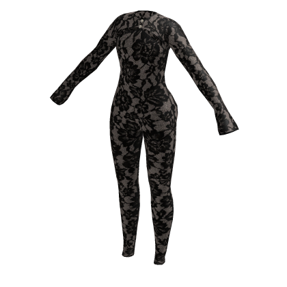 Noir Blossom Lace Suit