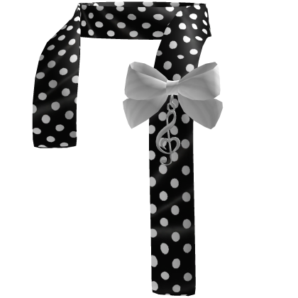 Cute Polka Dot Scarf Bow Music Note Black & White