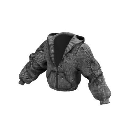 White Archive Distressed Zip Up Hoodie