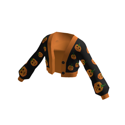 Oversized Cropped Cardigan - Halloween