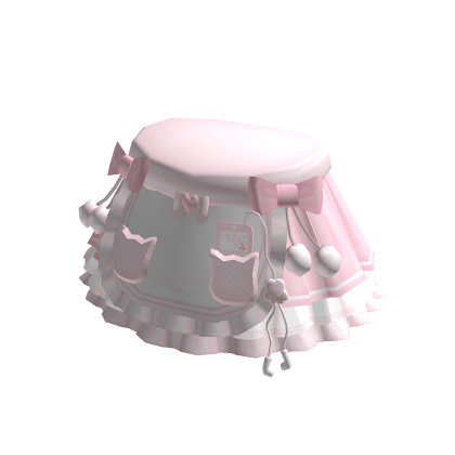 Cute Doll Pink Cat Skirt with Ruffles