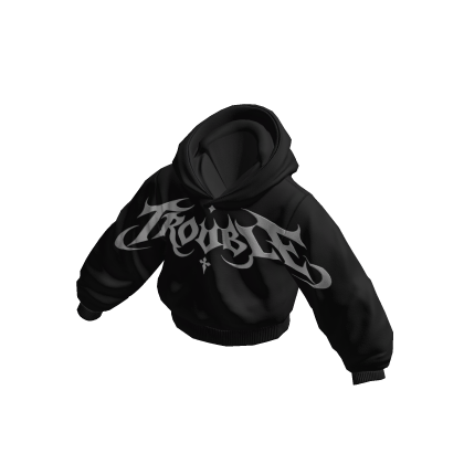 Black Oversized Hoodie Trouble
