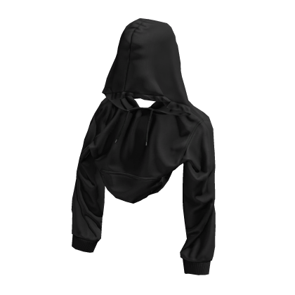 Black Hanging Hooded Sweater