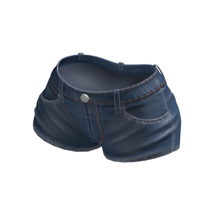 Low Waist Denim Shorts - Blue