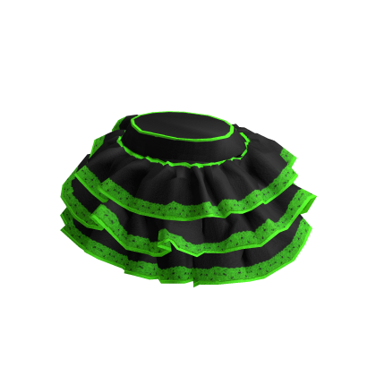 Neon Green Black Ruffle Skirt
