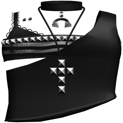 black striped emo pierced stud top w cross choker
