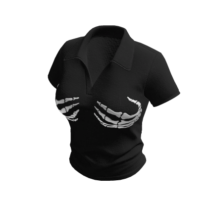 Black Skeleton Hands Polo Shirt