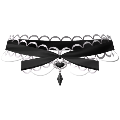 ✧ kawaii black lace heart choker