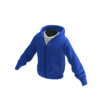 ✦ Oversized Y2K Zip-Up Blue Hoodie ✦